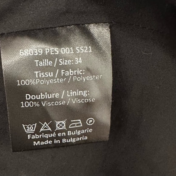 Longchamp Tie Neck Fit Flare Shirt Dress black knee length long slv stretch XS - Picture 9 of 10